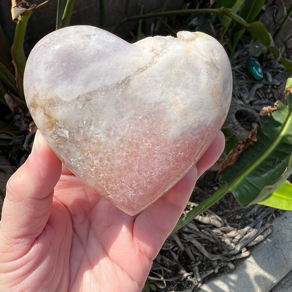 Pink Amethyst Quartz Crystal Druzy Heart - Picture 5 of 11
